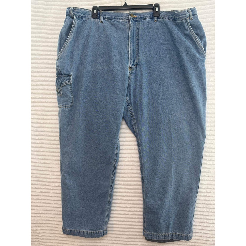 Haband Arctic Bear Fleece Lined Carpenter Jeans Mens 48/M Blue Denim Work Pants